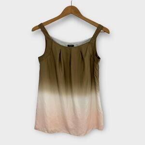 J. Crew Factory Women’s Size 2 Brown Ombre 100% Silk Pleated Sleeveless Blouse